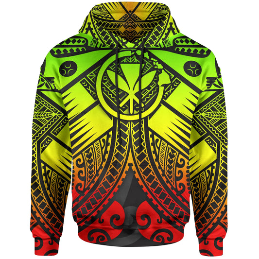 Hawaii Polynesian Hoodie - Reggae Kanaka Maoli Map