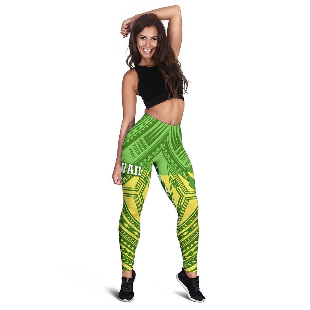 Hawaii Polynesian Legging - Hawaiian Pattern With Seal
