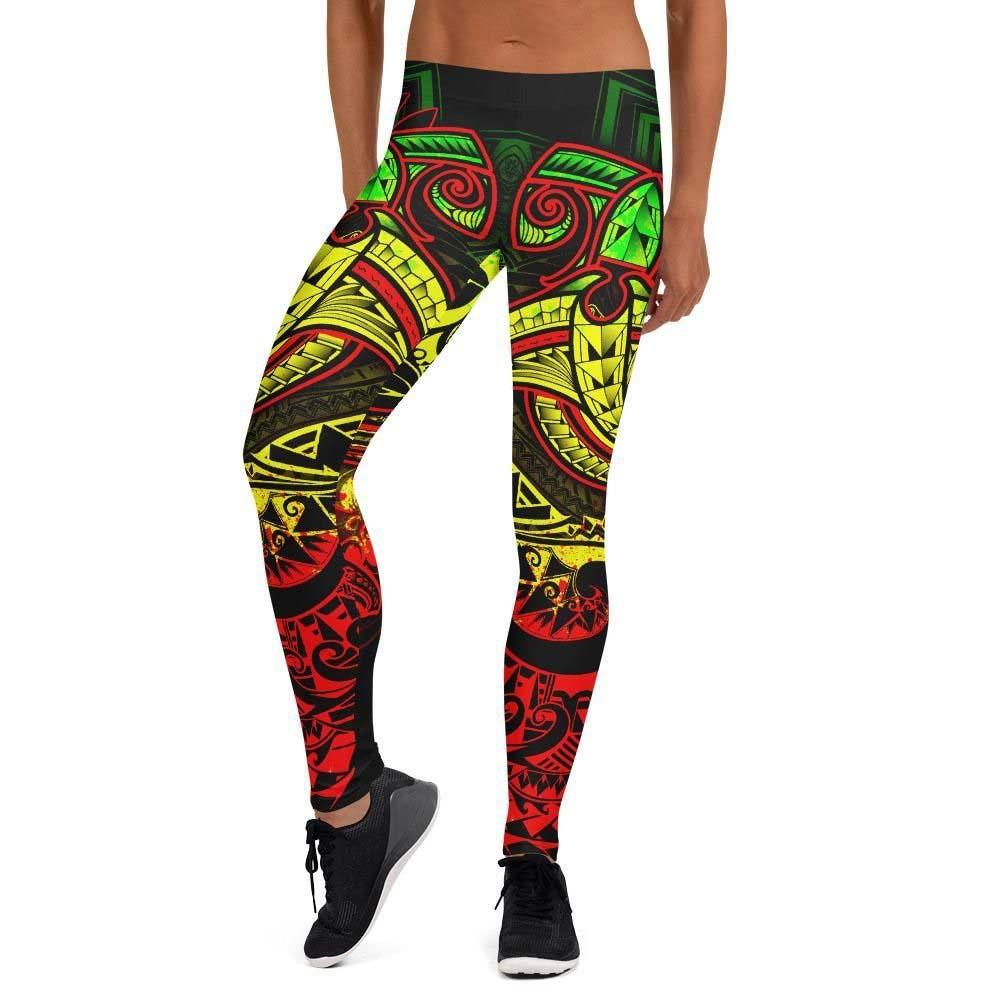 Hawaii Polynesian Legging - Kanaka Maoli Reggae Shark Polynesian Tattoo