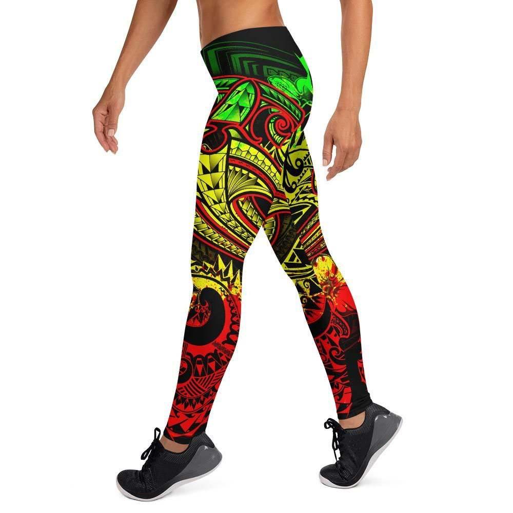 Hawaii Polynesian Legging - Kanaka Maoli Reggae Shark Polynesian Tattoo