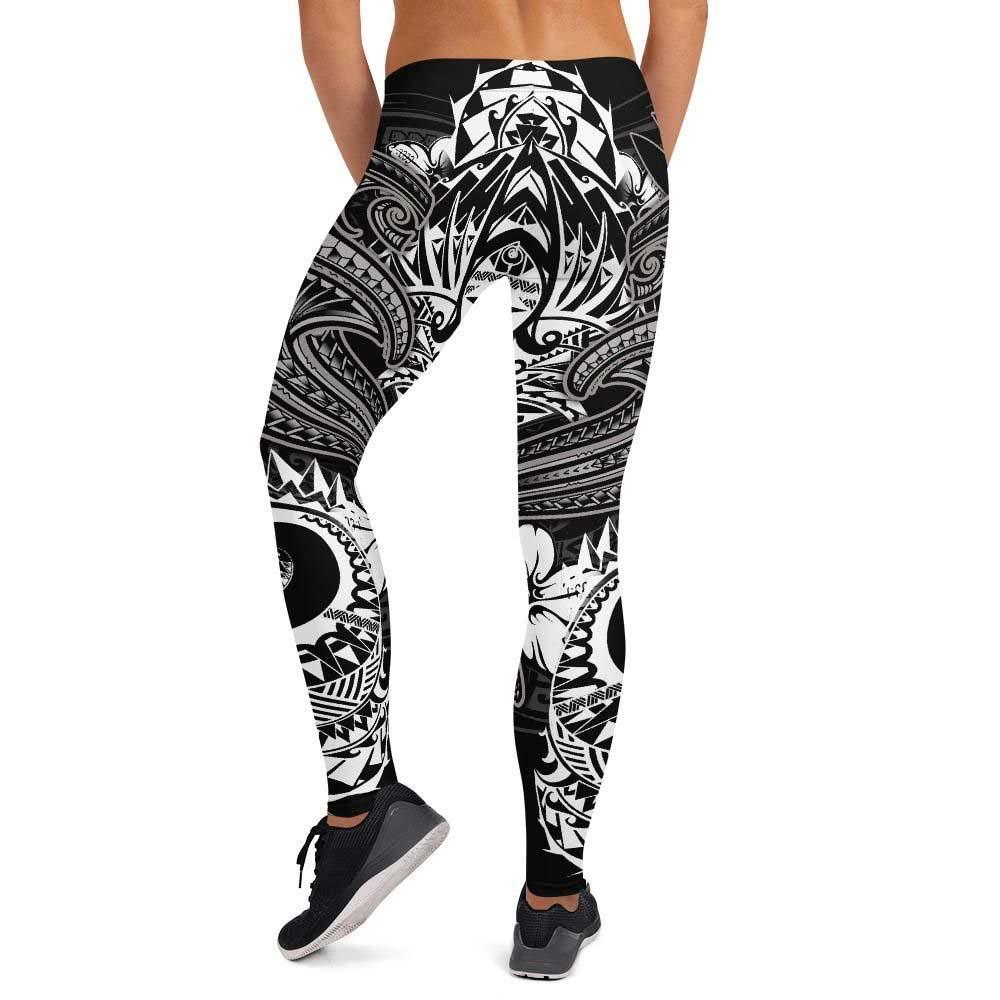 Hawaii Polynesian Legging - Kanaka Maoli White Shark Polynesian Tattoo