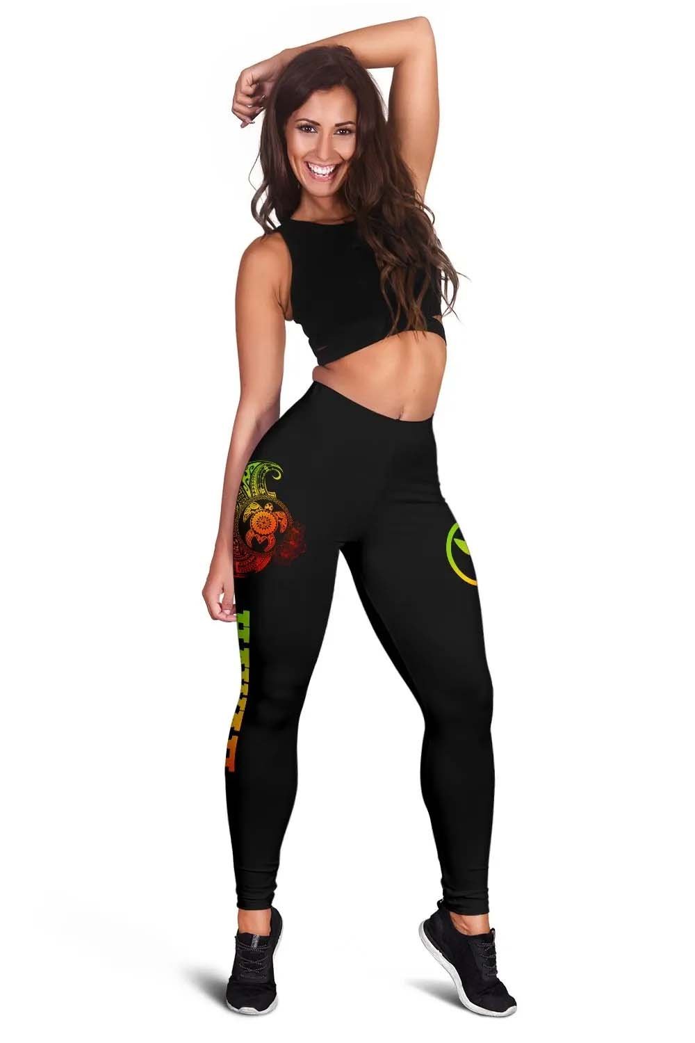 Hawaii Polynesian Legging  - Vintage Polynesian Turtle (Reggae)