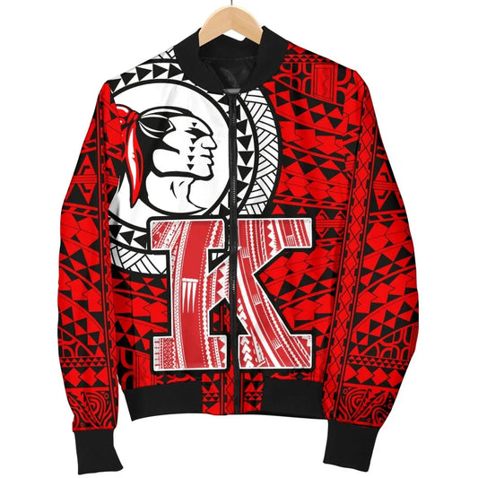 Hawaii Polynesian Bomber Jacket - Red Raider Kahuku