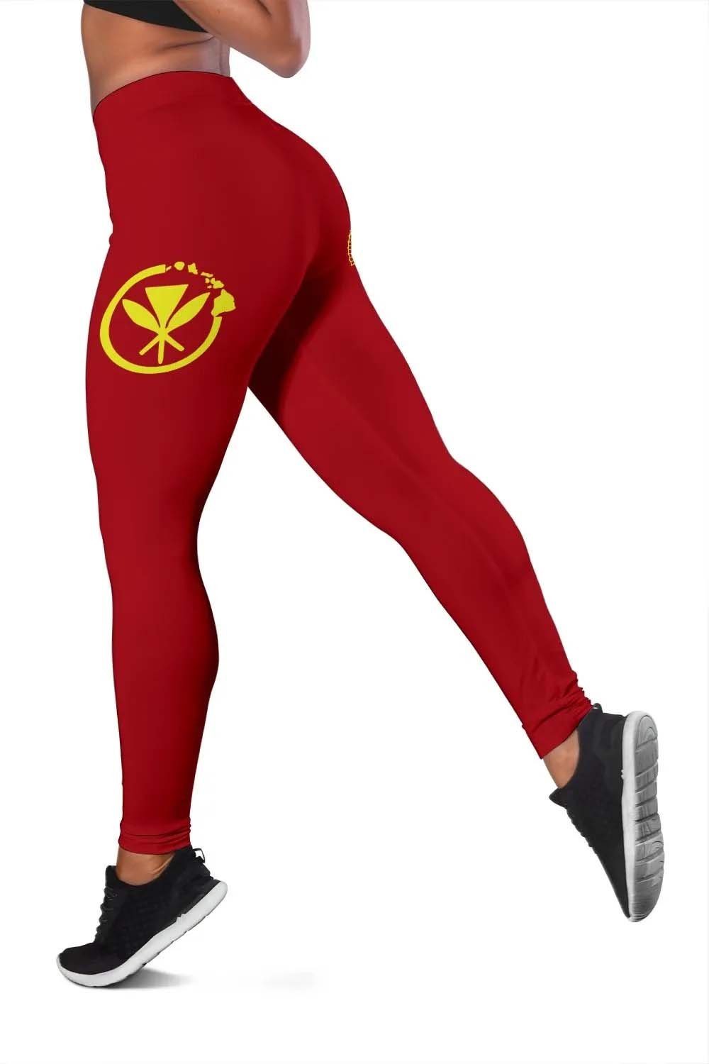 Hawaii Polynesian Personalised Legging - Vintage Polynesian Turtle (Red)