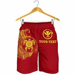 Hawaii Polynesian Personalised Men Shorts - Vintage Polynesian Turtle (Red)