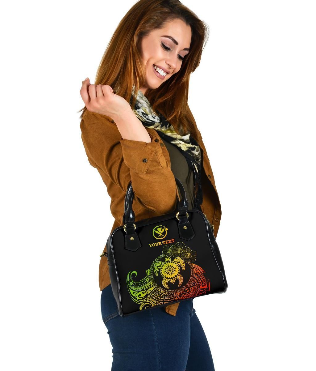 Hawaii Polynesian Personalised Shoulder Handbag - Vintage Polynesian Turtle (Reggae)