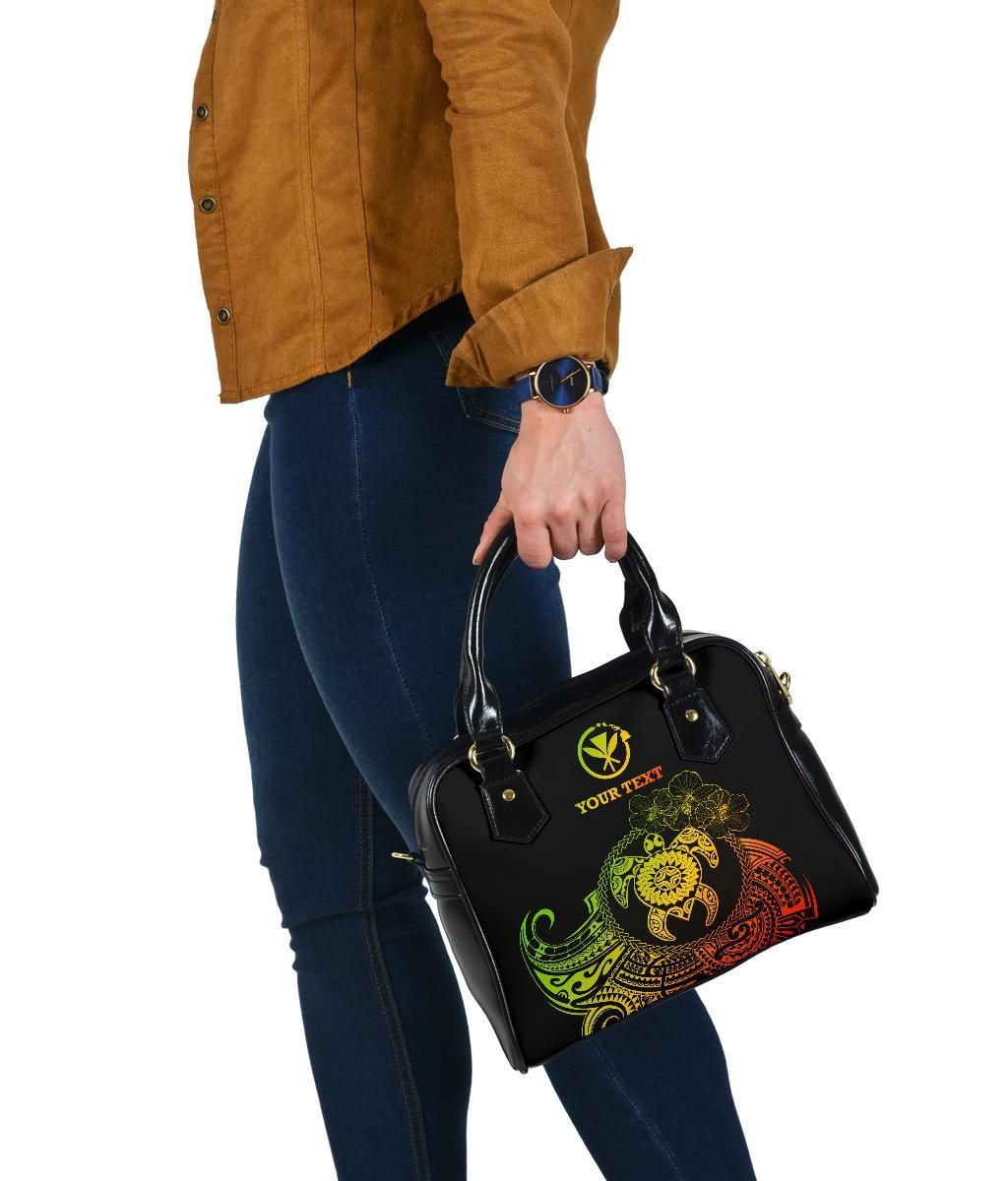 Hawaii Polynesian Personalised Shoulder Handbag - Vintage Polynesian Turtle (Reggae)