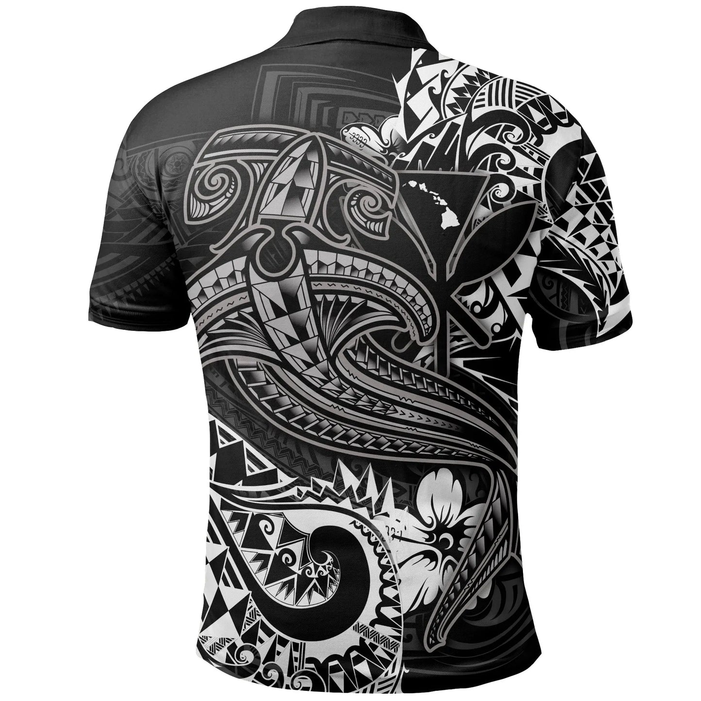 Hawaii Polynesian Polo Shirt - Kanaka Maoli White Shark Polynesian Tattoo