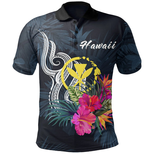 Hawaii Polynesian Polo Shirt - Tropical Flower