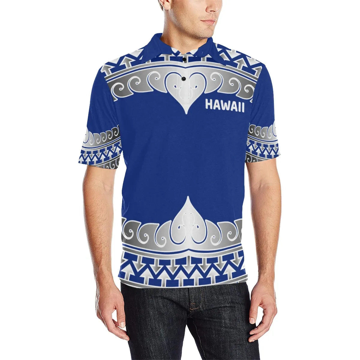 Hawaii Polo Shirt - Wave Style