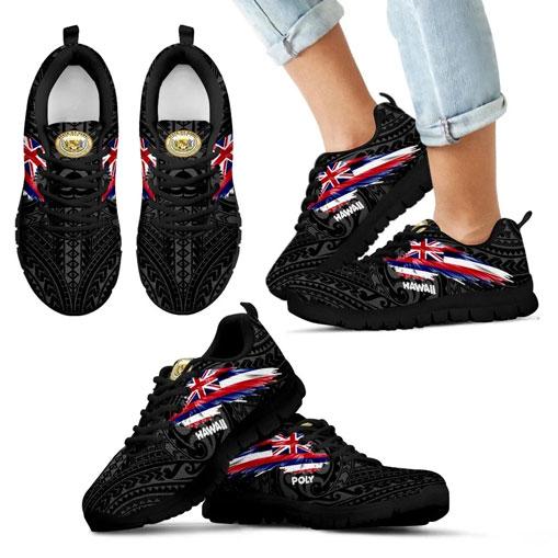 Hawaii Sneakers - Hawaii Seal & Flag Wing