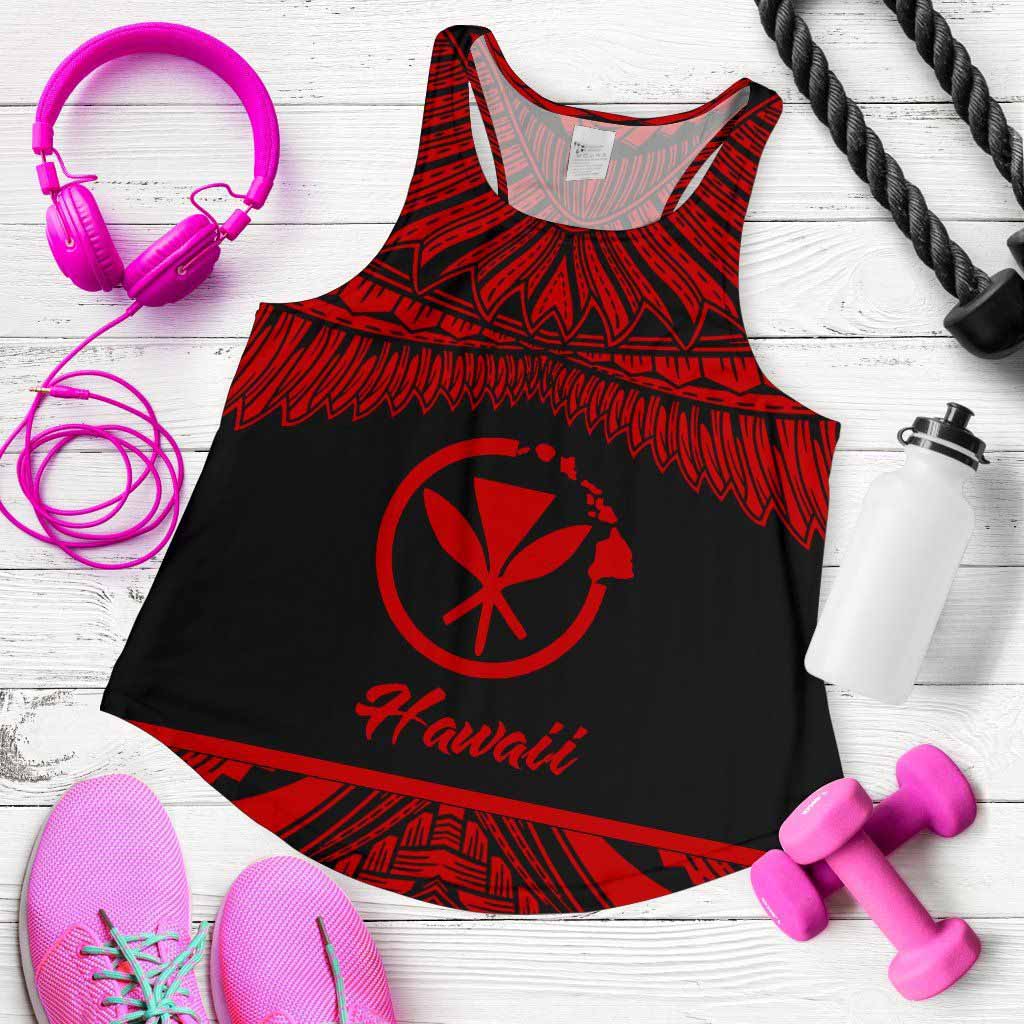 Hawaii Polynesian Women Racerback Tank - Hawaii Pride Red Version