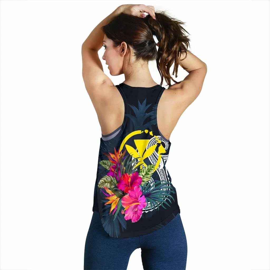 Hawaii Polynesian Women Racerback Tank - Tropical Flower
