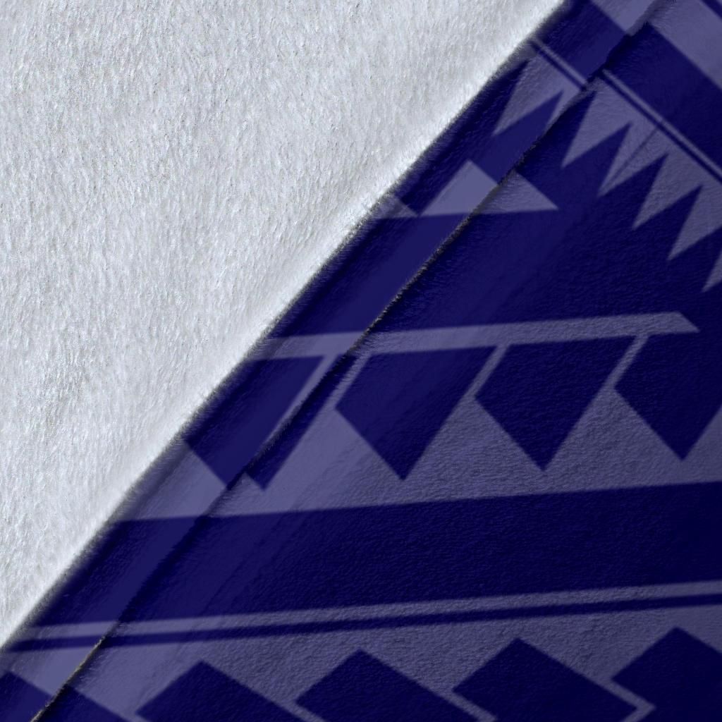 Hawaii Premium Blanket - Hawaii Kanaka Maoli And Map (Blue)
