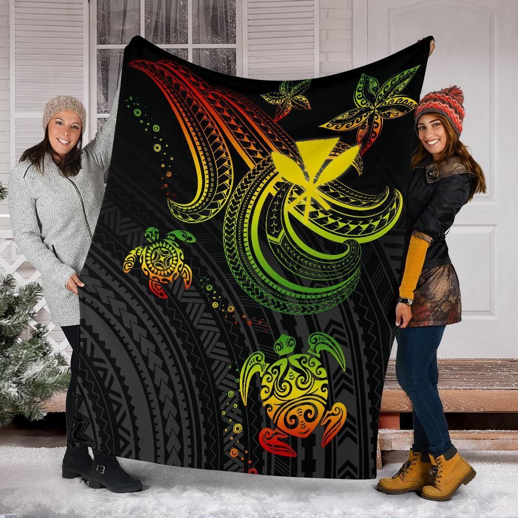 Hawaii Premium Blanket - Reggae Turtle