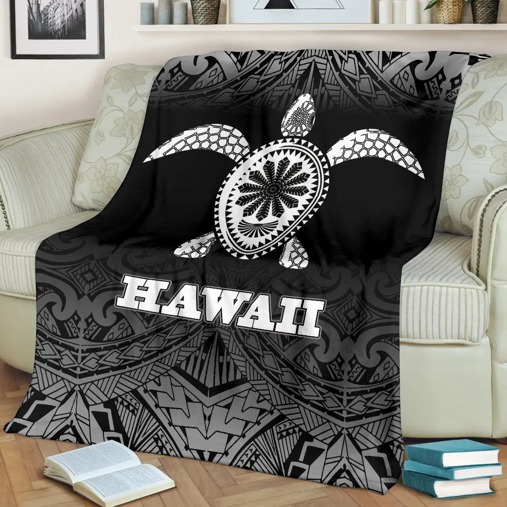 Hawaii Premium Blanket - Turtle Black Fog Style
