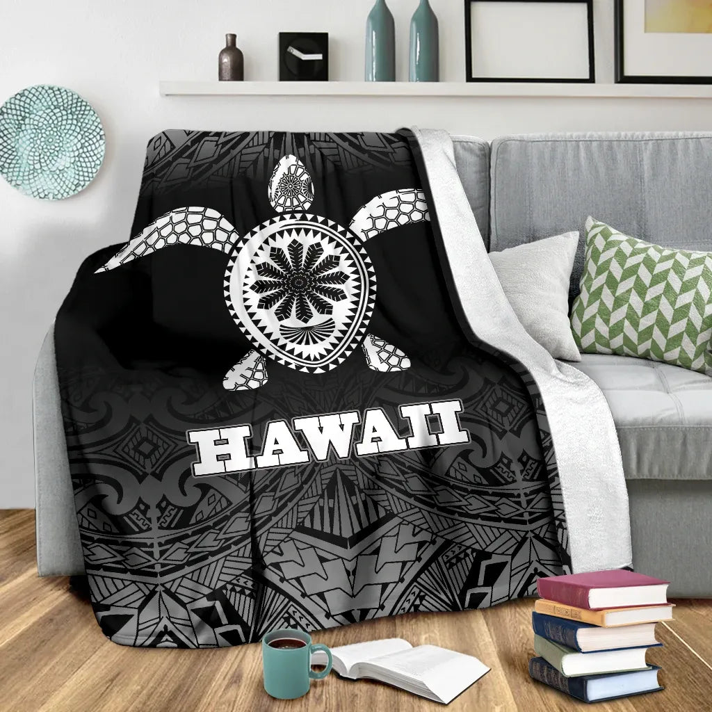 Hawaii Premium Blanket - Turtle Black Fog Style