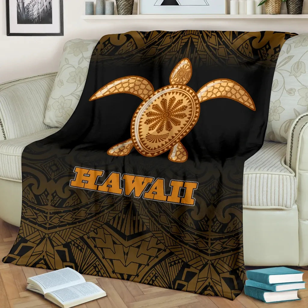 Hawaii Premium Blanket - Turtle Gold Fog Style