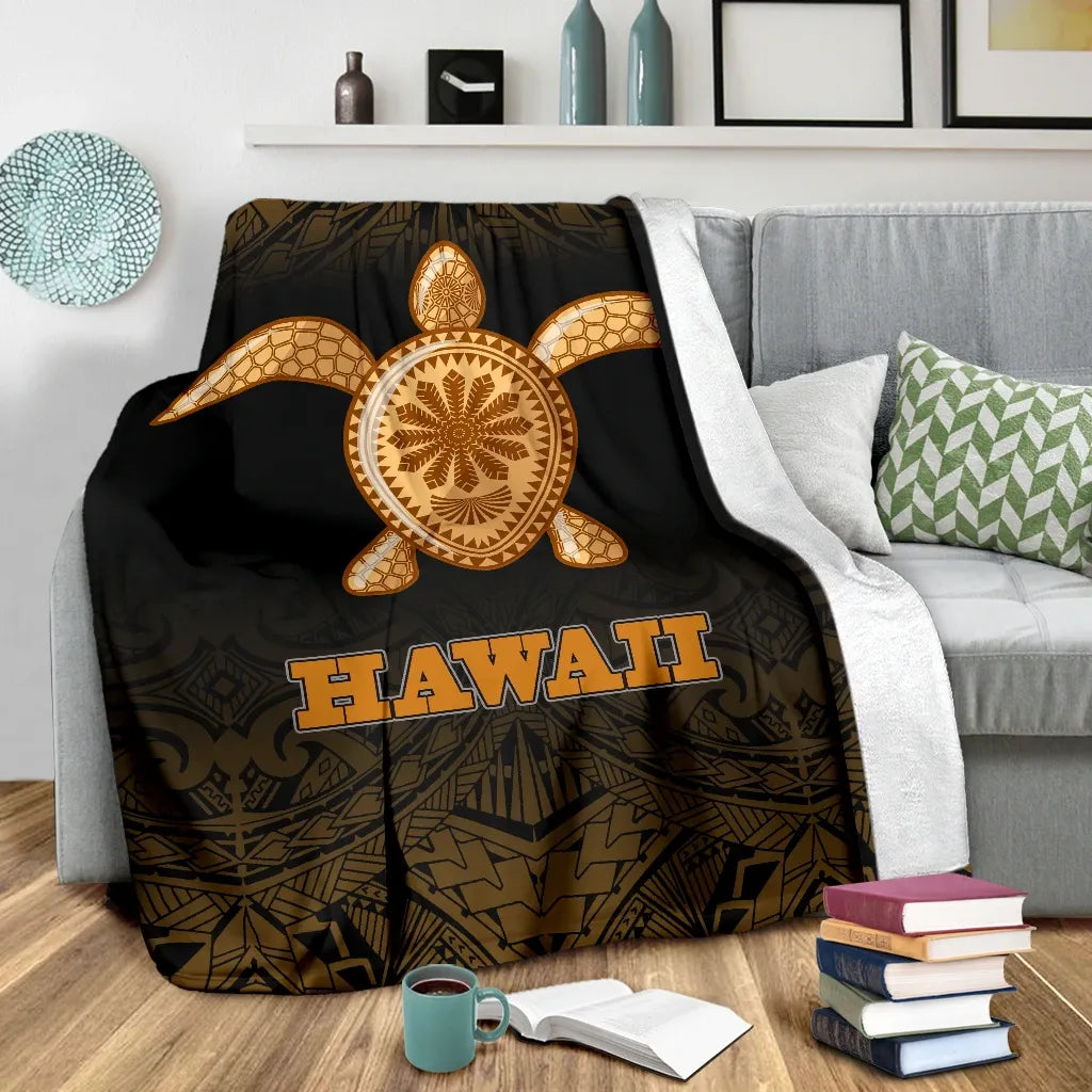 Hawaii Premium Blanket - Turtle Gold Fog Style