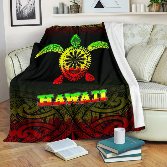 Hawaii Premium Blanket - Turtle Reggae Fog Style