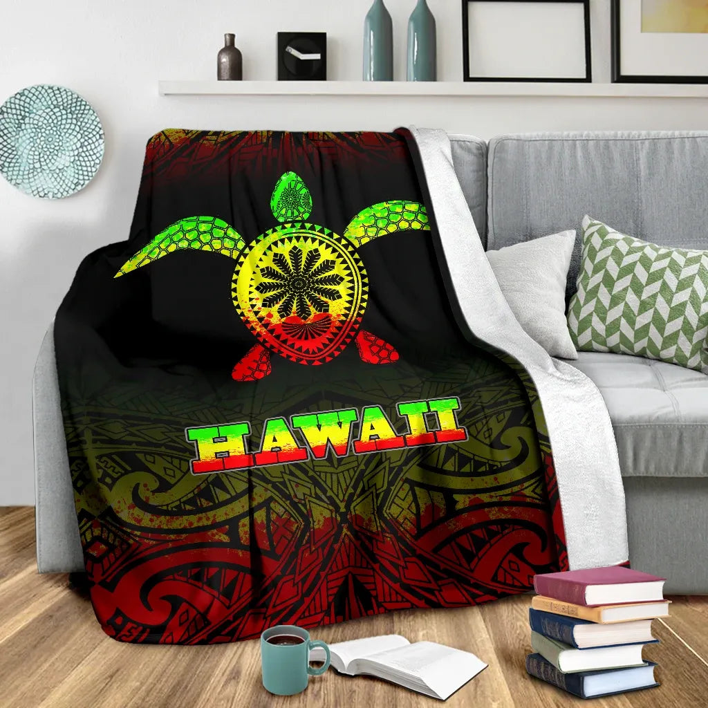 Hawaii Premium Blanket - Turtle Reggae Fog Style