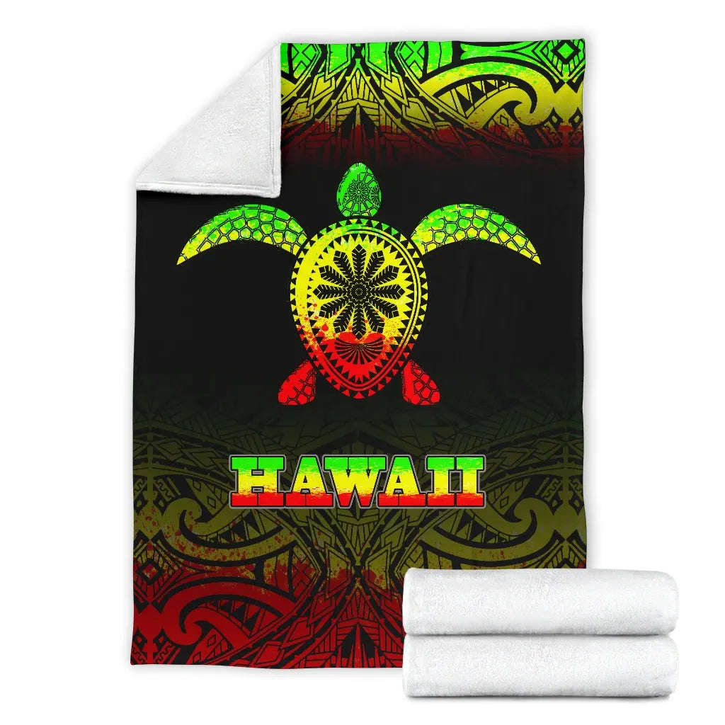 Hawaii Premium Blanket - Turtle Reggae Fog Style