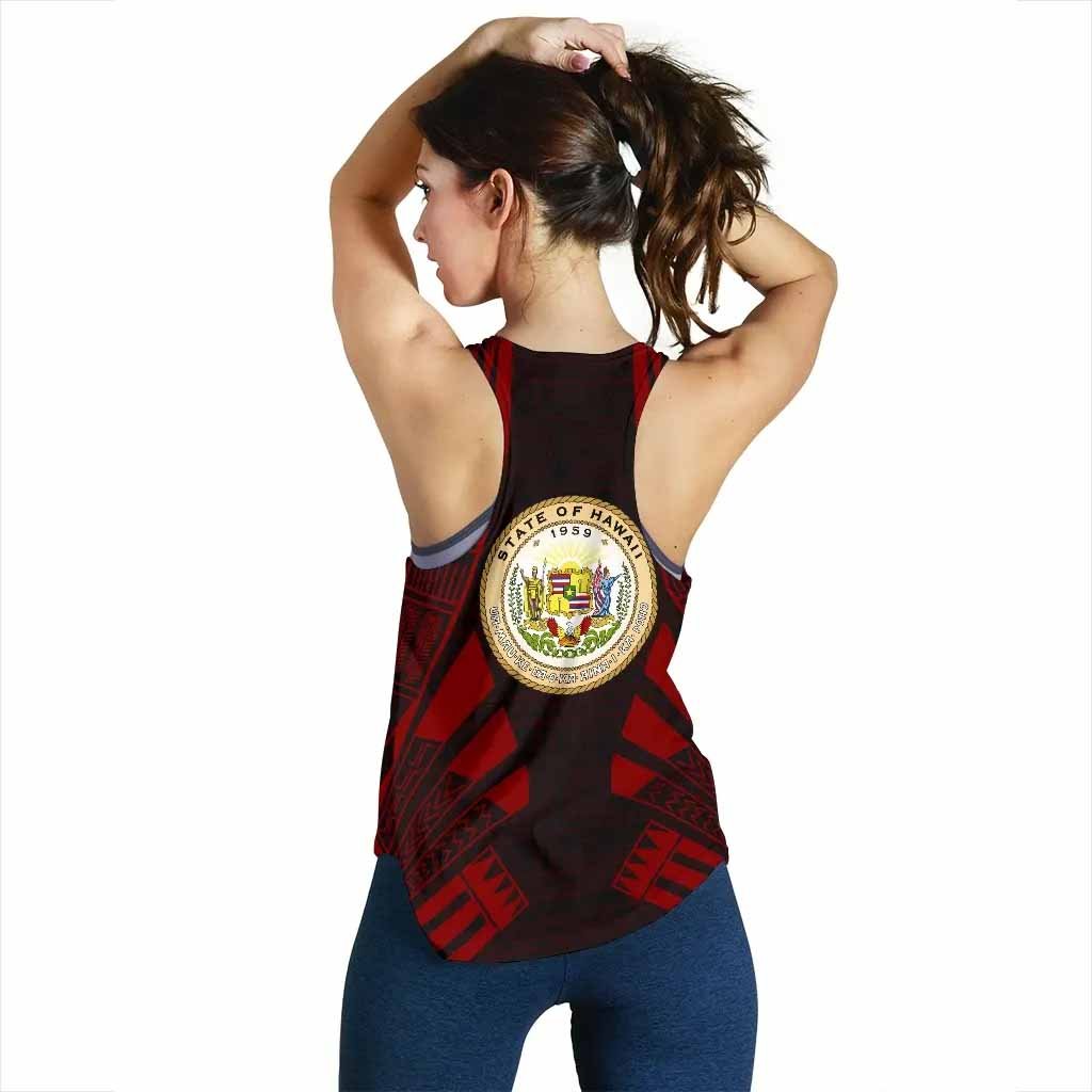 Hawaii Women Racerback Tank - Polynesian Tattoo Red