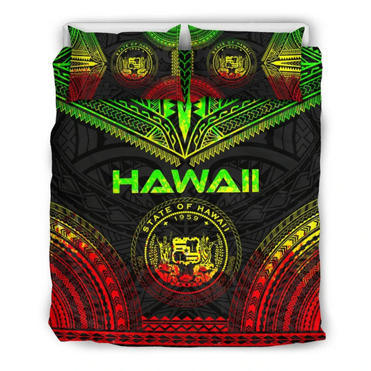 Hawaii Polynesian Chief Duvet Cover Set - Reggae Version