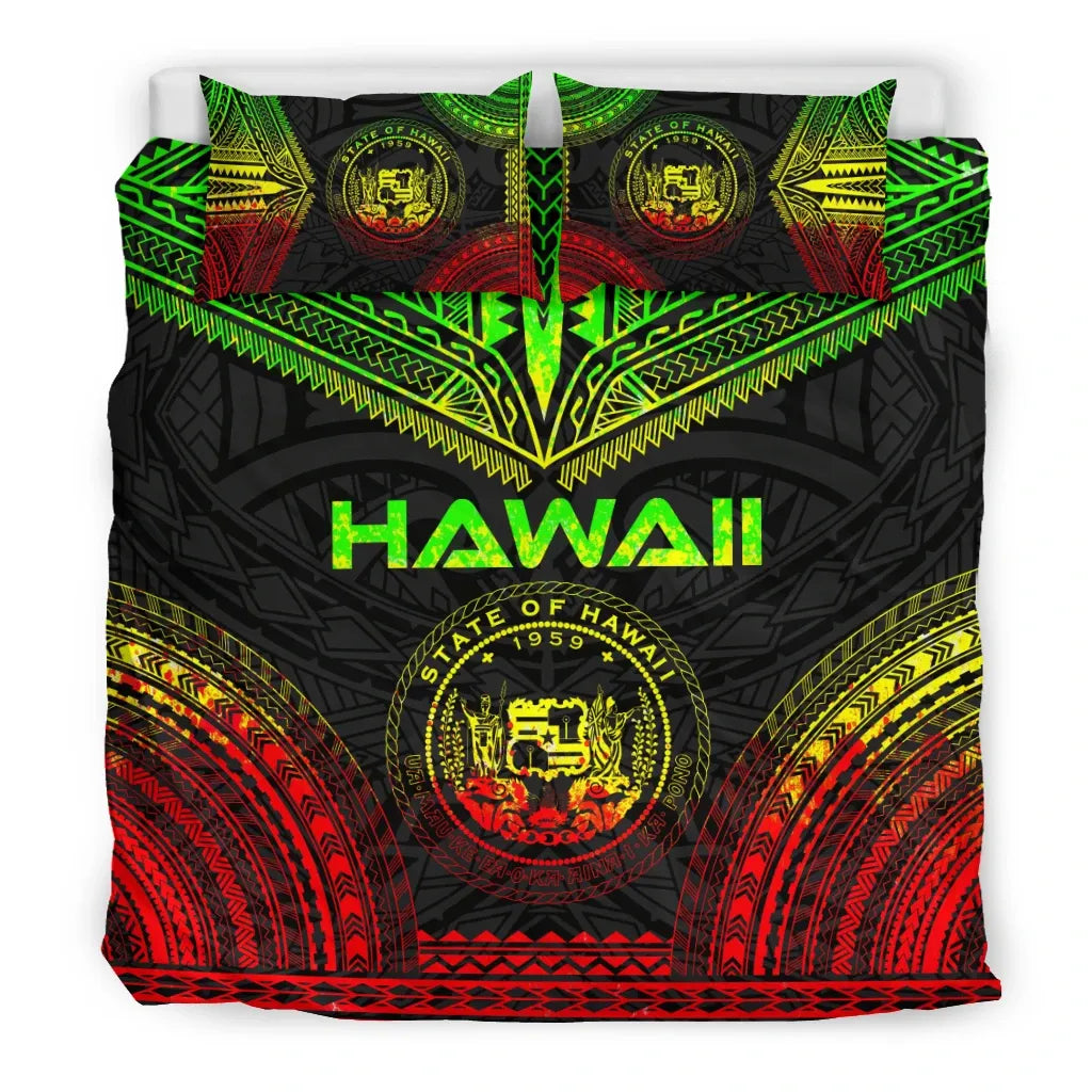 Hawaii Polynesian Chief Duvet Cover Set - Reggae Version