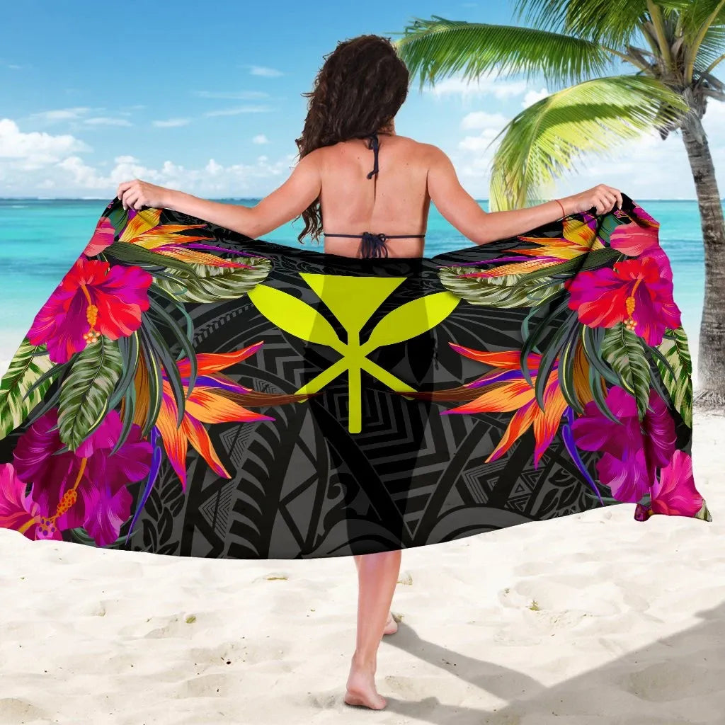 Hawaii Sarong - Polynesian Hibiscus Pattern