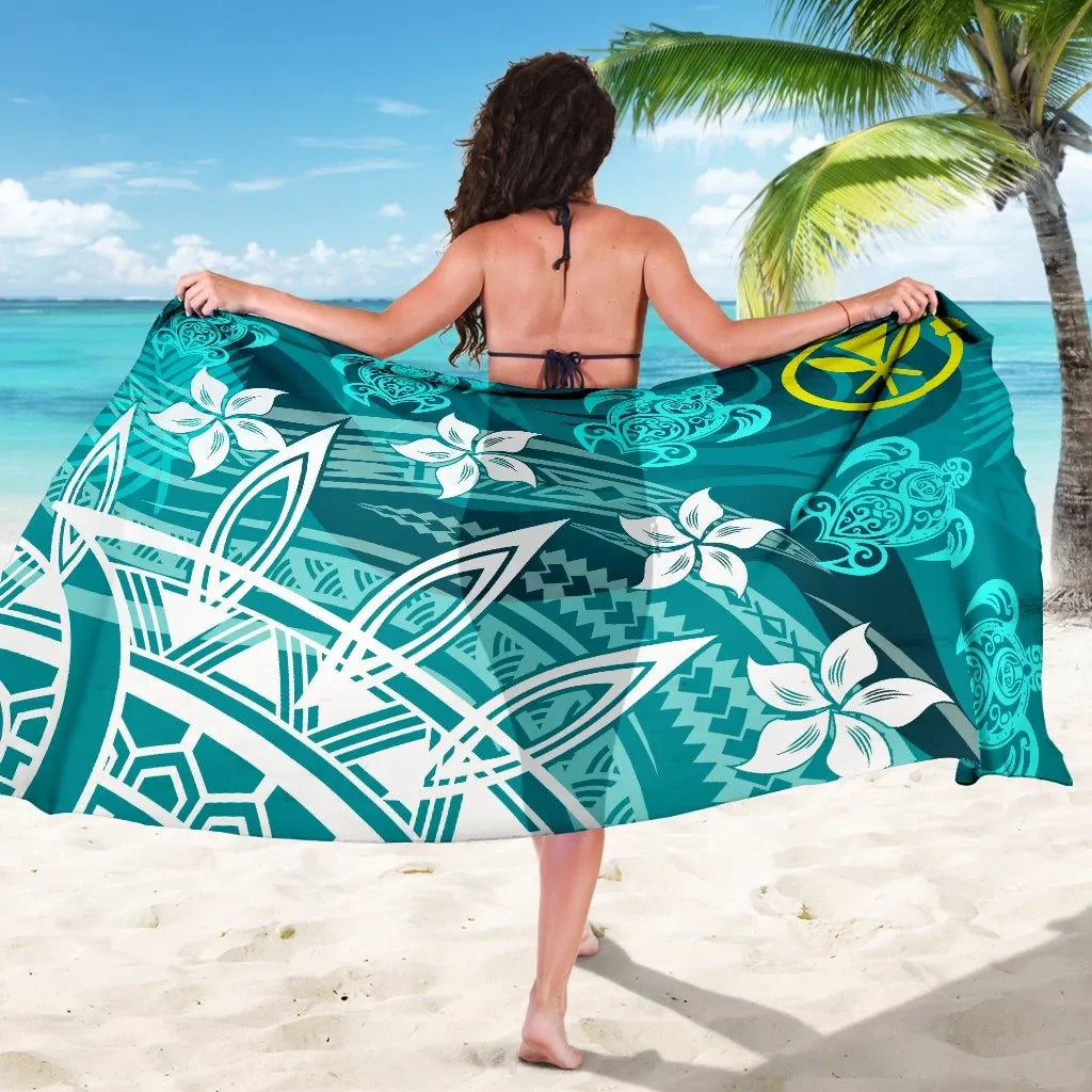 Hawaii Sarong - Turtle Around Flower