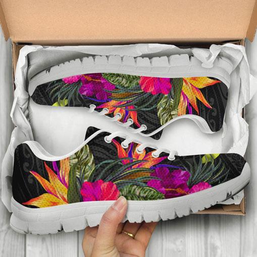 Hawaii Sneakers - Hibiscus Polynesian Pattern