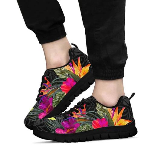 Hawaii Sneakers - Hibiscus Polynesian Pattern