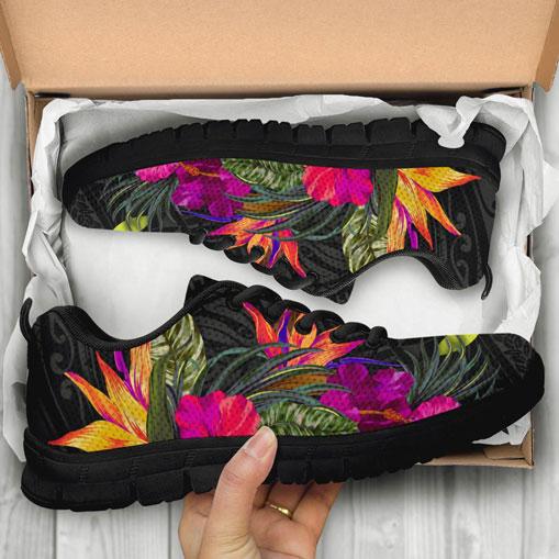 Hawaii Sneakers - Hibiscus Polynesian Pattern