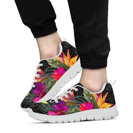 Hawaii Sneakers - Hibiscus Polynesian Pattern
