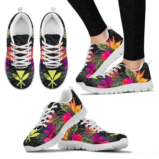 Hawaii Sneakers - Hibiscus Polynesian Pattern