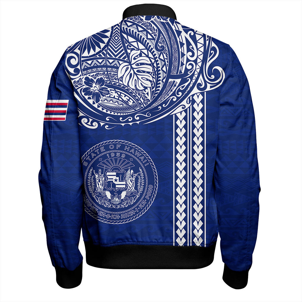 Hawaii Bomber Jacket State of Hawaii Polynesian Tribal Classic Style