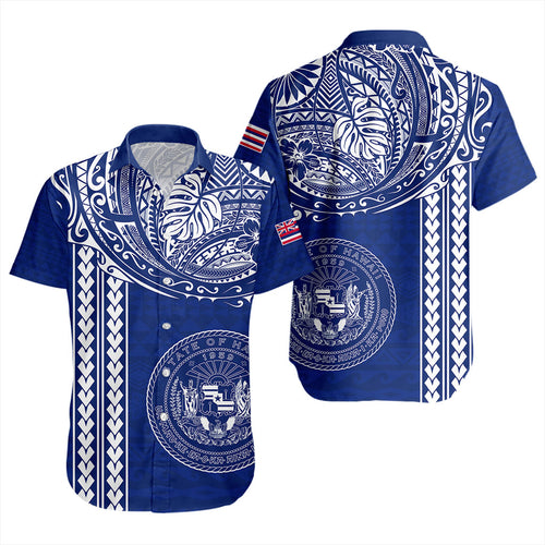 Hawaii Short Sleeve Shirt State of Hawaii Polynesian Tribal Classic Style