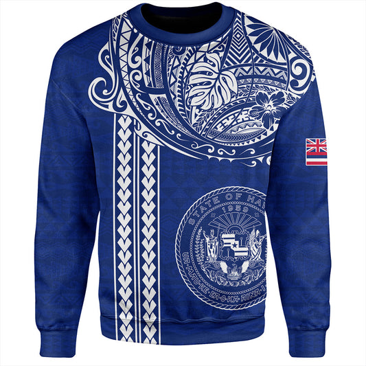 Hawaii Sweatshirt State of Hawaii Polynesian Tribal Classic Style