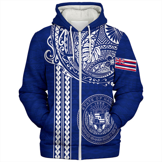 Hawaii Sherpa Hoodie State of Hawaii Polynesian Tribal Classic Style