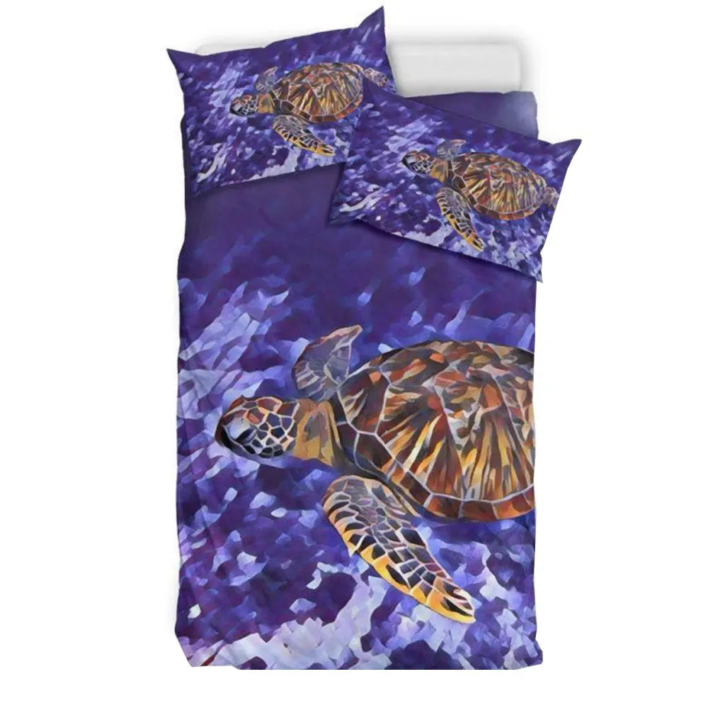 Hawaiian Duvet Cover Set - Hawaii Sea Turtle 02