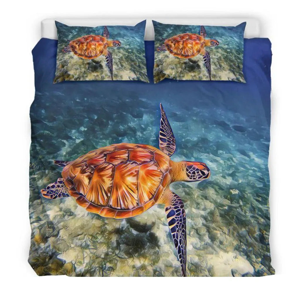 Hawaiian Duvet Cover Set - Hawaii Sea Turtle 03
