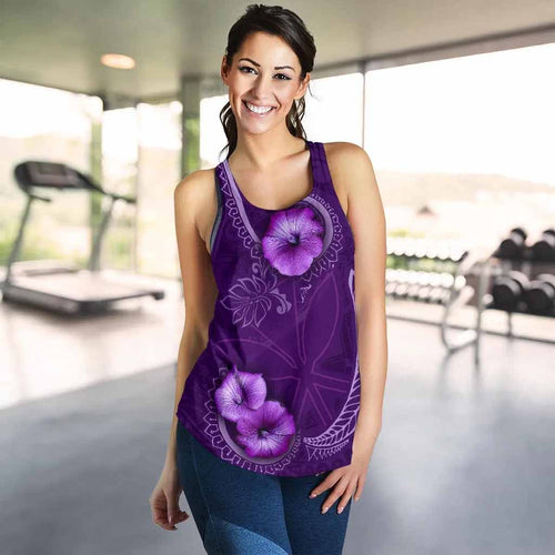 Hawaii Women Racerback Tank - Hibiscus Purple