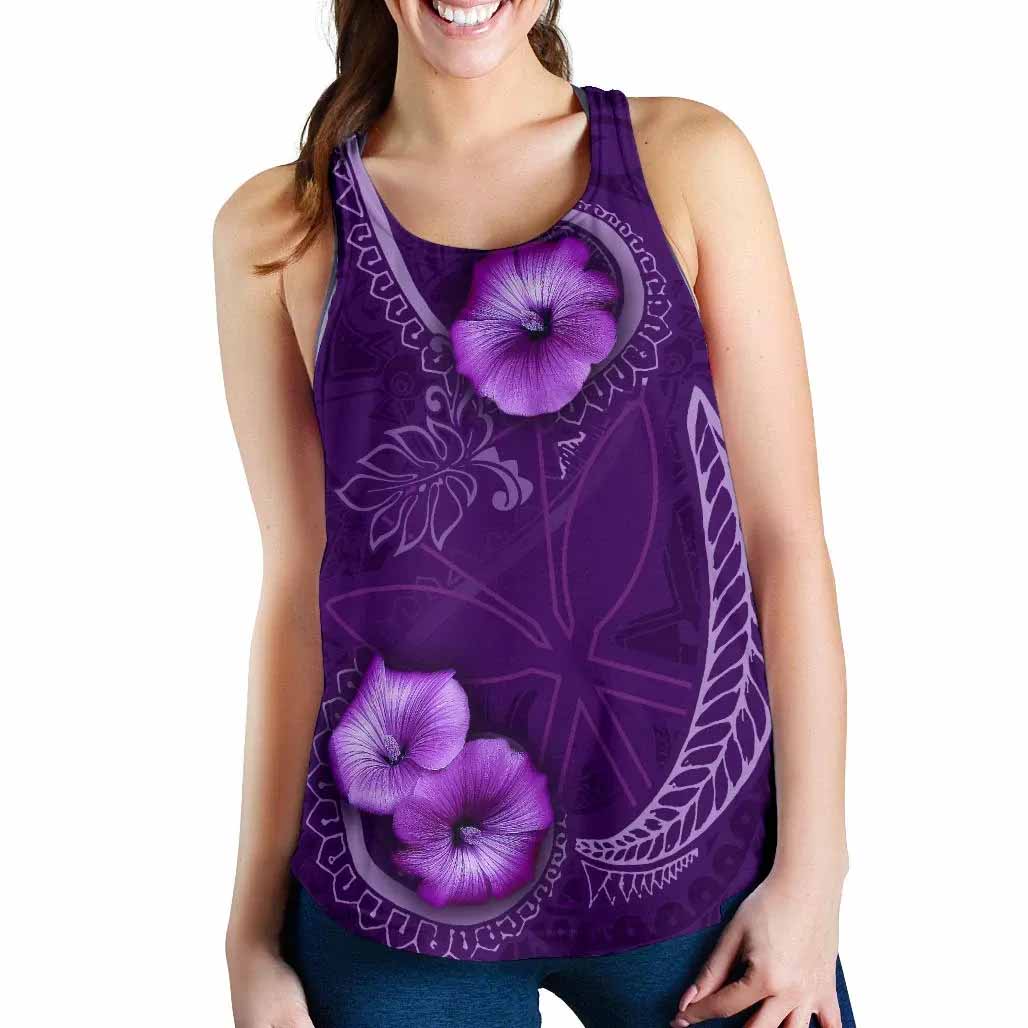 Hawaii Women Racerback Tank - Hibiscus Purple