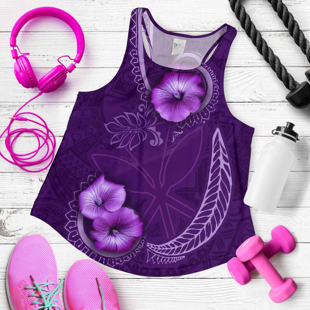 Hawaii Women Racerback Tank - Hibiscus Purple