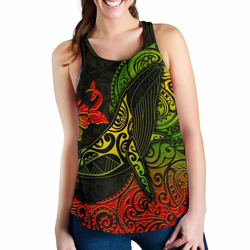 Hawaii Women Racerback Tank - Polynesian Humpback Whale