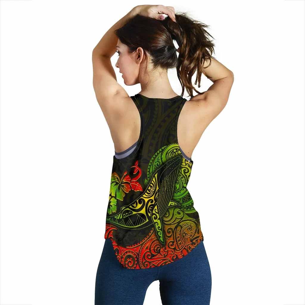 Hawaii Women Racerback Tank - Polynesian Humpback Whale