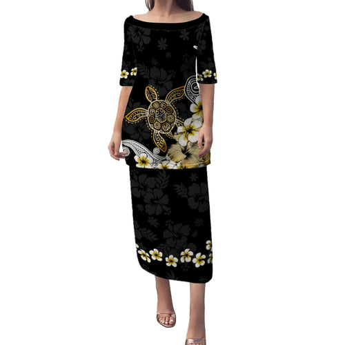 Polynesian Puletasi Turtle Gold Tropical