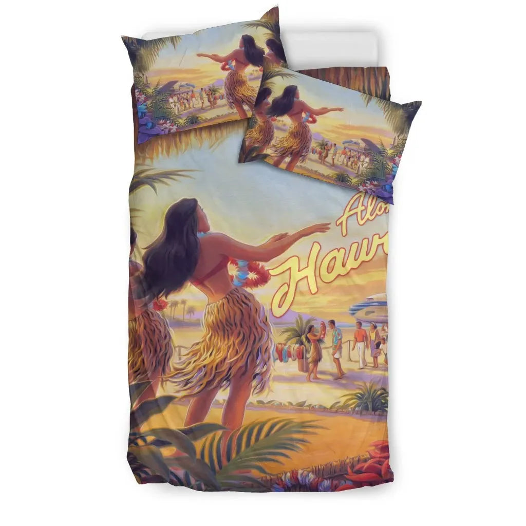 Hawaiian Duvet Cover Set - Aloha Hawaii Dancing