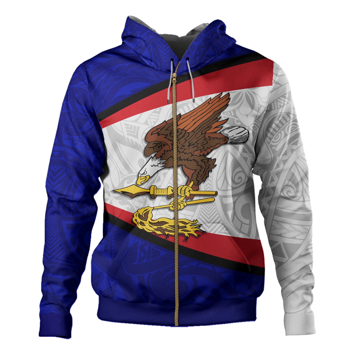 American Samoa Hoodie - American Samoa Polynesian Flag With Coat Of Arms